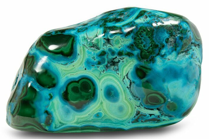 Vibrant Polished Malachite with Chrysocolla - DR Congo #305205